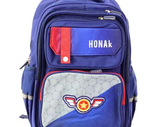 Schulrucksack mit aufgesetztem Brustgurt marineblau 20L