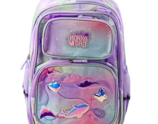 Schulrucksack Brustgurt pastellfarben bunt 20L