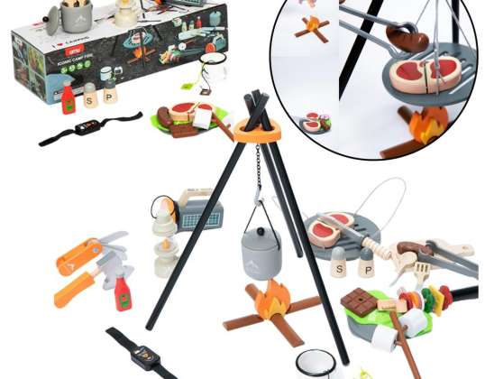 Set de Camping din Lemn cu Accesorii 45 El