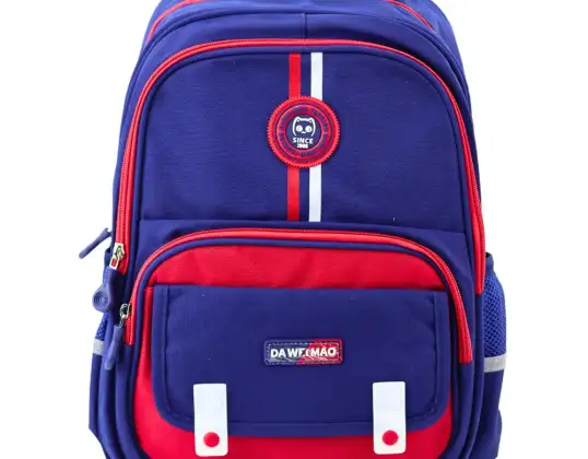 Schulrucksack Brustgurt marineblau rot 20L