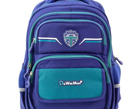 Рюкзак шкільний Дитячий нагрудний ремінь Navy Blue Green 38x28x19 см