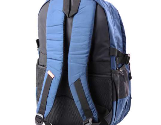 Functional City Backpack 9 Pockets Navy Blue 35L