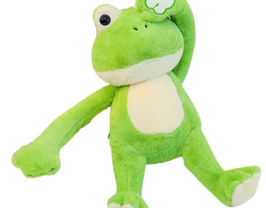 Plush cuddly mascot frog with magnets green 23cm