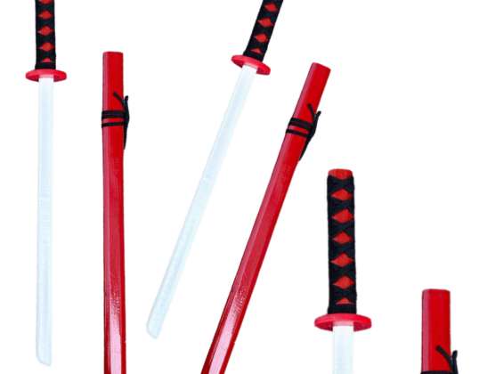 Puidust Katana mõõk lõbusaks treeningrekvisiiti punane 70cm