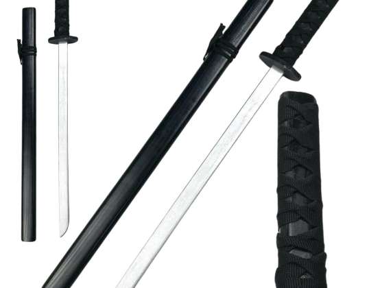 Spada Katana in legno per divertimento Puntello da allenamento nero 70cm