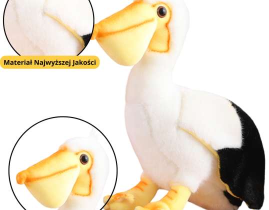 NEL 22177 Pelican Plysj Fugl Plysj Maskot Kosedyr 24cm