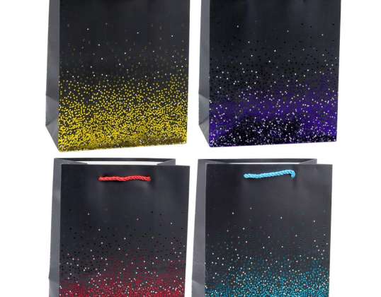 Bolsa de Regalo con Gradiente Brillante de Puntos 23 x 18 x 10.5 cm