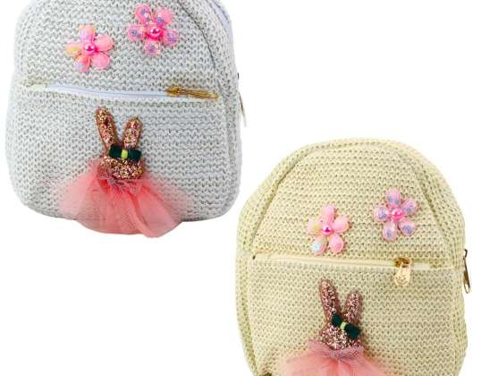 Mochila infantil conejo bordado en vestido flores 2.5L 20cm