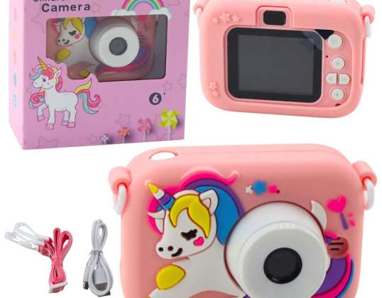 NEL 22323 Enfant Appareil Photo Numérique Licorne Rose 48Mpx HD 1080P