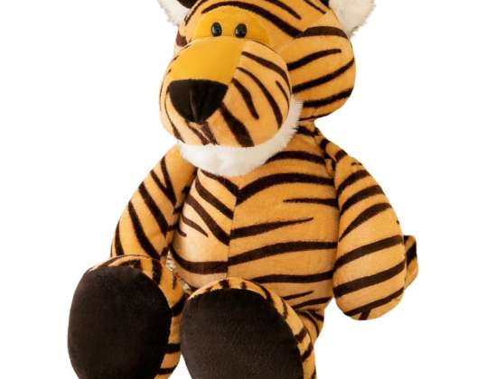 Kosete plysj maskot tiger oransje stripete 23cm