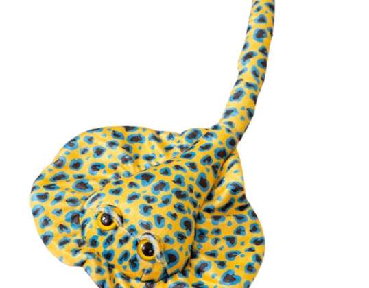 Peluche raya mascota amarillo con lunares 50cm