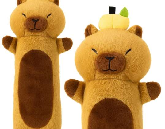 Capybara Plüsch Maskottchen mit Frucht Längskissen Rolle braun 45cm