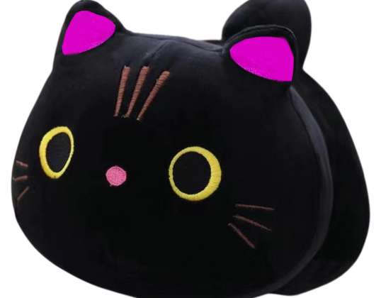 Plīša mīļš kaķu talismans melns 18cm