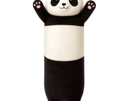 Plīša Panda talismana spilvena veltnis Balts un melns 70cm