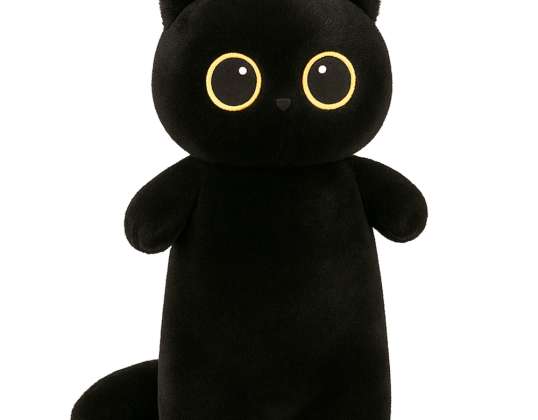 Plush cuddly cat mascot black big eyes 65cm