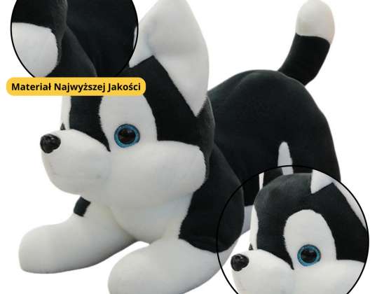 Plush cuddly mascot Husky dog black and white 30cm