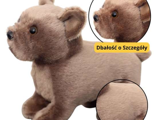 Plüsch Kuschelmaskottchen kleiner Hund braun 19cm