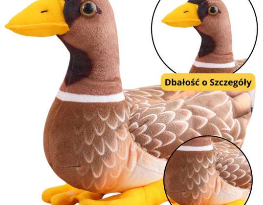 Peluche Canard Câlin Mascotte Marron et Jaune 28cm