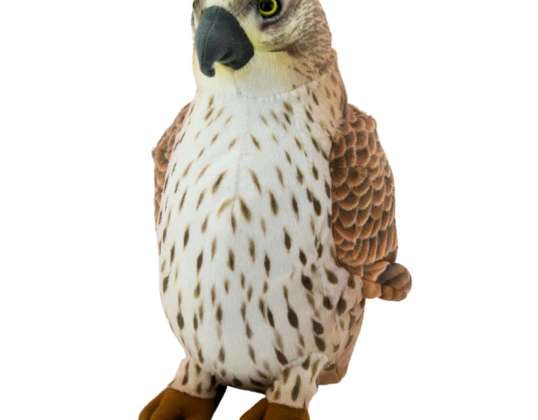 Plys maskot nuttet fugl vandrefalk brun 30cm