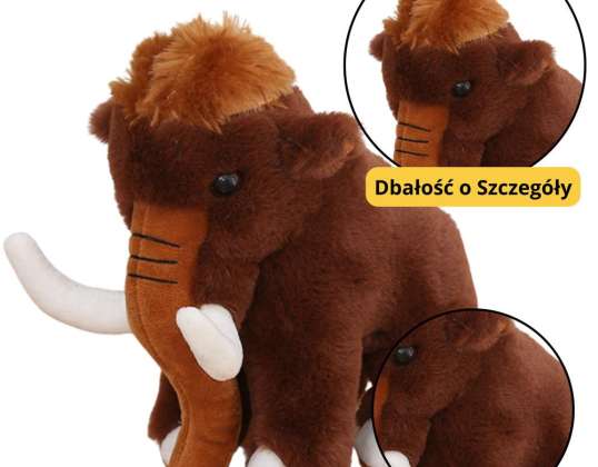 Plüss bújós kabala mamut barna 20cm