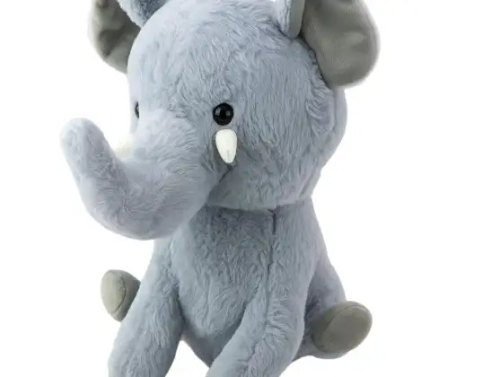 Plīša mīļš talismans mazais zilonis pelēks 26cm