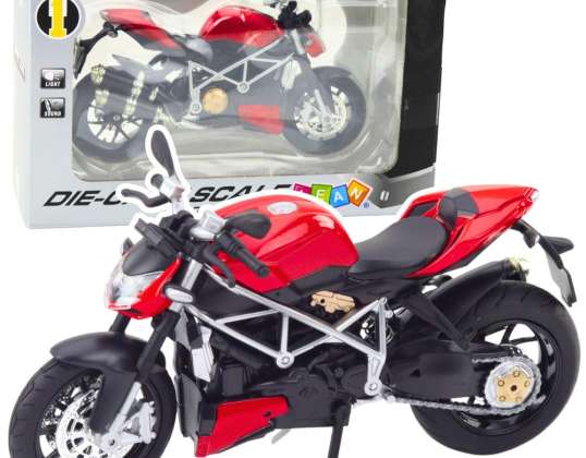 Motocicleta Deportiva Metálica Luces Sonidos Roja 1:12