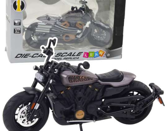 Motorno kolo Chopper Kovinska Luči Zvoki Črno Sivi Elementi 1:12
