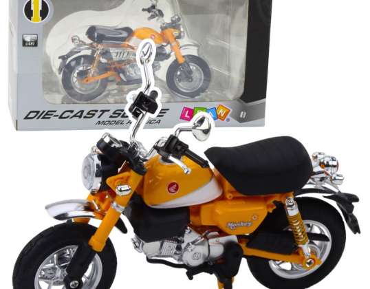 Motorcycle Retro Classic Metal Lights Yellow 1:12