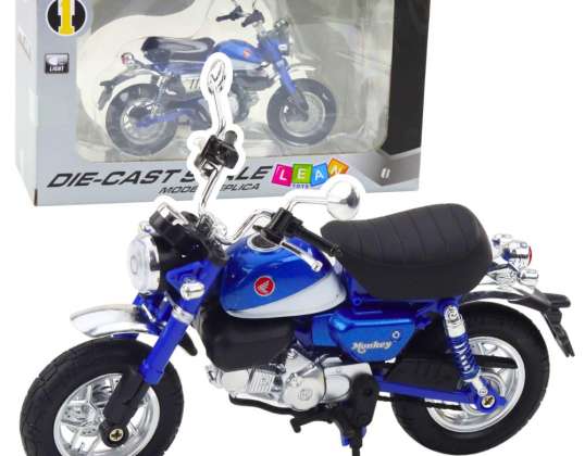 Retro Classic Motorcycle Metal Blue 1:12