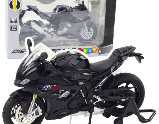 Motocicleta Deportiva Metálica Luces Sonidos Negra S1000 1:12