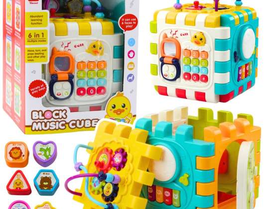 Interaktiver musikalischer Bildungswürfel für Kleinkinder 6in1