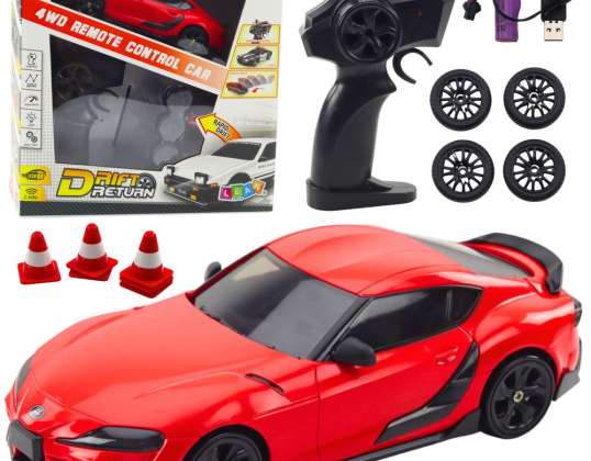 Auto Sportovní Na Drift S Vyměnitelnými Koly RC Ovládané 4WD Červené