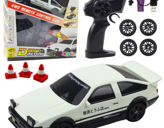 Auto Sportovní Pro Drift Vyměnné Kola Dálkově Ovládané RC 4WD Bílá