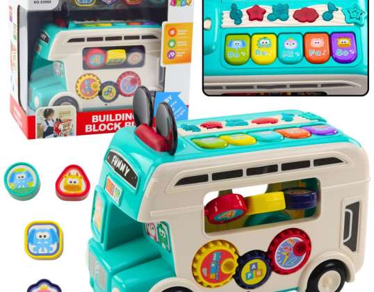 Interaktywny Autobus Edukacyjny Sorter Światła Dźwięki Turkusowy