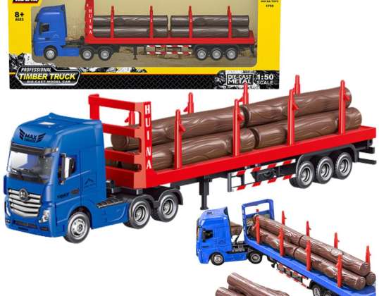 Huina Metall Tømmer Transport Lastebil 1:50 Rød