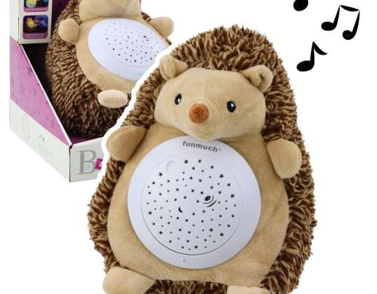 Plush Hedgehog Sleeping Cuddly Light Sound Brown