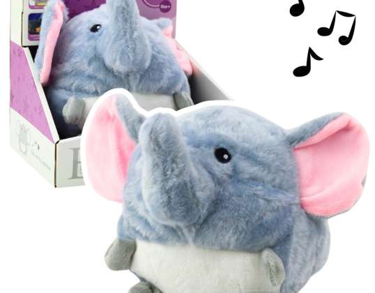 Pluche Olifant Sleepy Knuffel Licht Geluid Grijs
