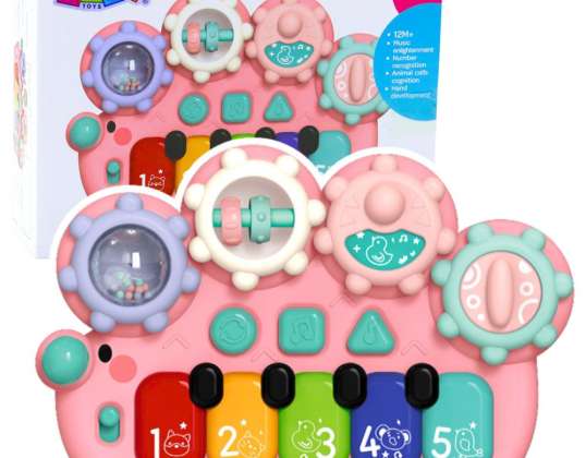 Piano interactivo para niños engranajes rosa