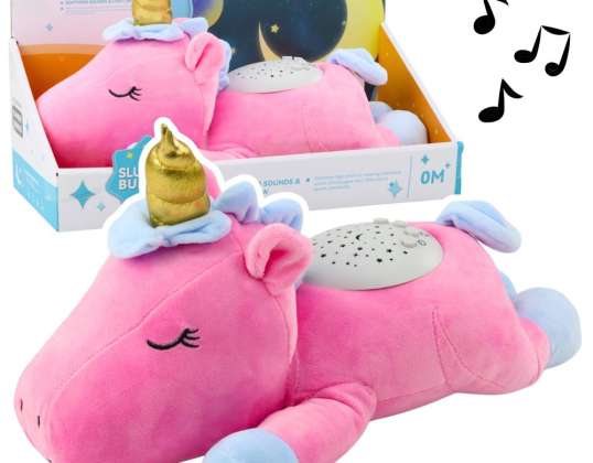 Plush Unicorn Sleeping Cuddly Toy Projector Sound Noise Pink