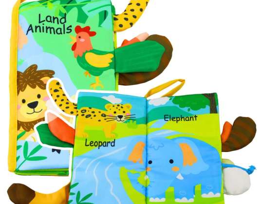 Soft Educational Book Rustling Animals Tails for Babies Yellow