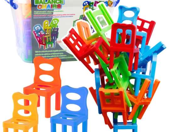 Juego de Arcade Sillas de Equilibrio Descendentes 48 Piezas Coloridas