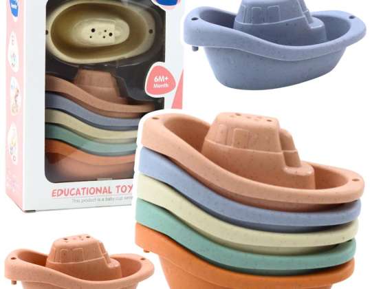 Juego de botes de juguete de baño para niños pequeños pastel 6 piezas
