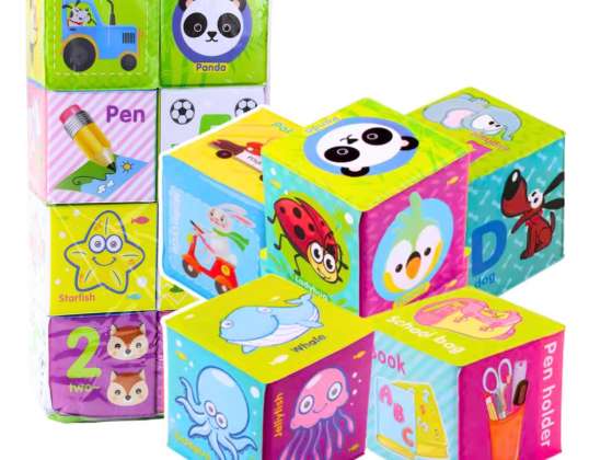 blocs cubes colorés lettres éducatives animaux science 8ele.