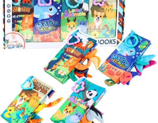 Ensemble de livres éducatifs sensoriels colorés doux pour tout-petit 4 pcs