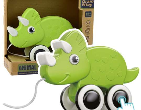 Dinosaurio Tirón de Cuerda Juguete Squeaker Eco Verde