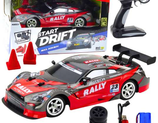 Lenktyninis automobilis RC Drift Car Raudona Juoda 30km/h 1:16