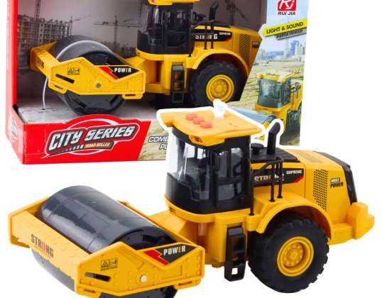 Les feux de torsion rotatifs du rouleau compresseur sonnent jaune