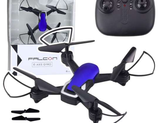 Drone seksakset gyroskop LED-lys 360° rotasjon blå