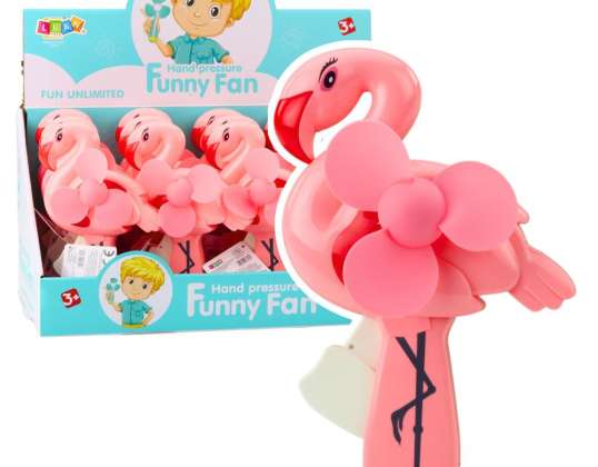 Pinwheel Handheld Mechanical Fan for Kids Flamingo Pink
