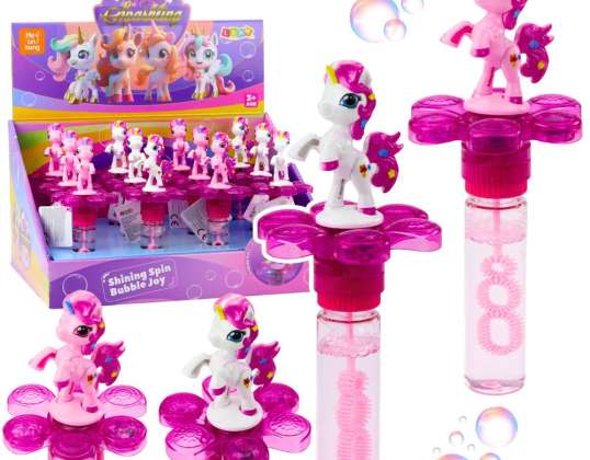 Soap Bubbles Unicorn Rotating Flower LED Light 20cm Mix